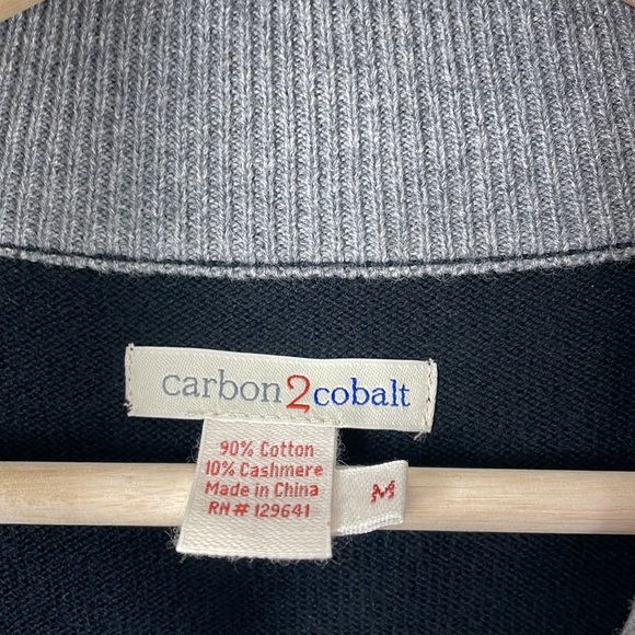 Carbon2Coblt Cashmere blend long sleeve button closure raw seam men's sweater M - Picture 7 of 7